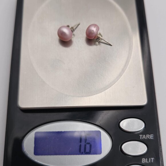 Sterling Silver Pink Pearl Cute Stud Earrings A3115 - Picture 5 of 5